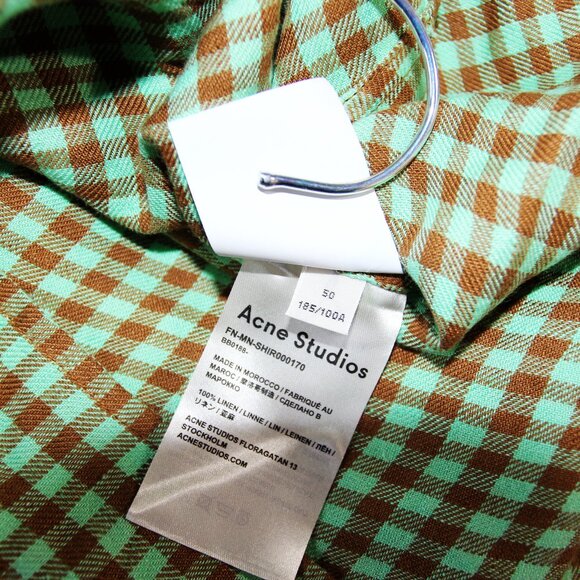 BNWT SS20 ACNE STUDIOS CHECKED LINEN SHIRT 50 & 52 - Picture 9 of 13